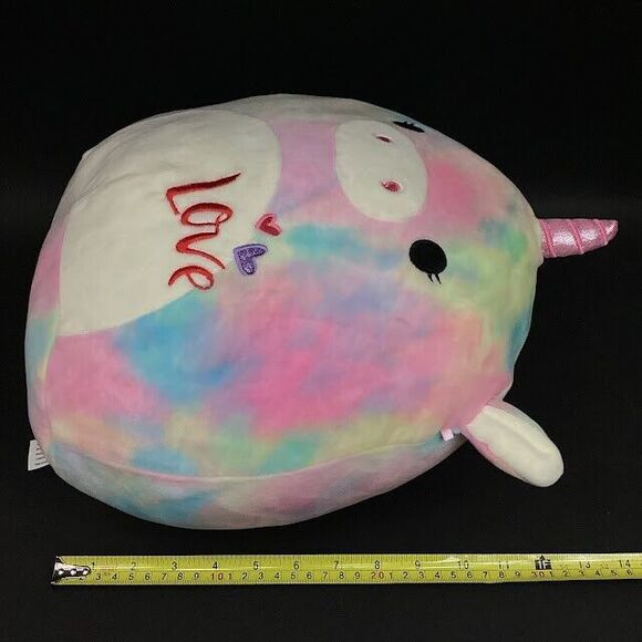 Kellytoy-Squishmallow-Esmeralda- Tie-Dye Valentine's Day Love Unicorn- 14" Plush - Picture 7 of 10